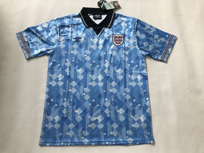 AAA Quality England 1990 World Cup Away Blue Soccer Jersey